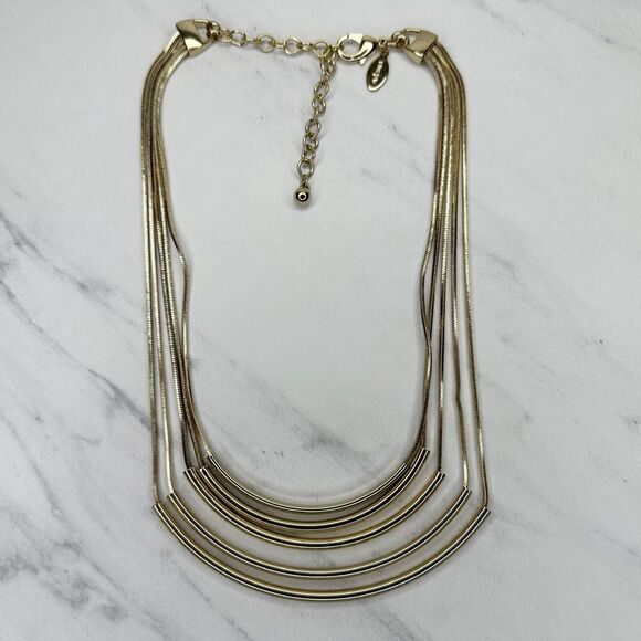 Chicos Gold Tone Tiered Layered Bar Necklace ✨ - Picture 7 of 12